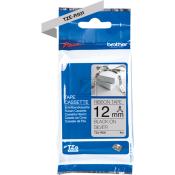 PTOUCH Band silber/schwarz TZE-R931 Tze Geräte 12-36mm