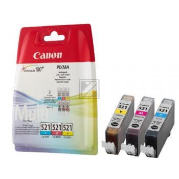 Canon Tintenpatrone gelb, magenta, cyan (2934B010, CLI-521)
