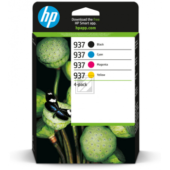 HP Tintendruckkopf gelb, magenta, schwarz, cyan (6C400NE, 937)