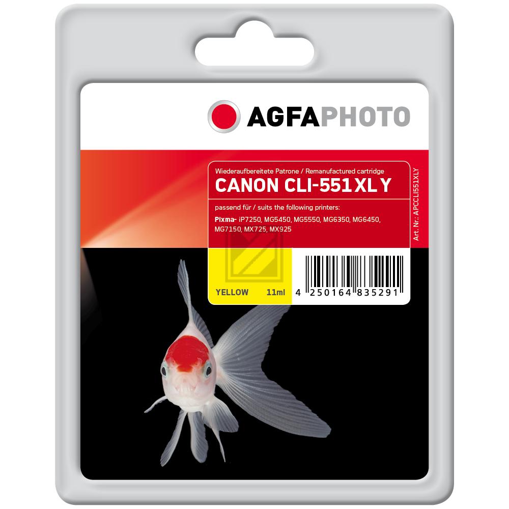 Agfaphoto Tintenpatrone gelb (APCCLI551XLY) ersetzt CLI-551YXL