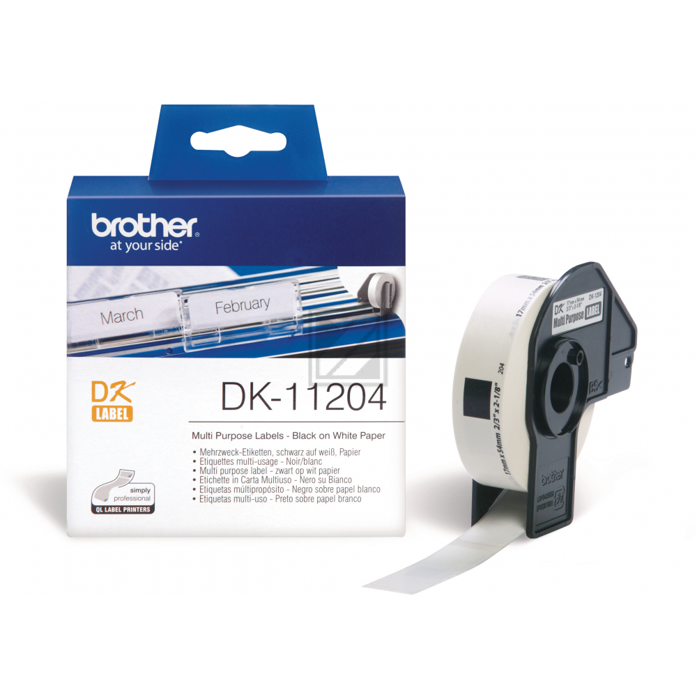 Brother Mehrzwecketiketten weiß (DK-11204)