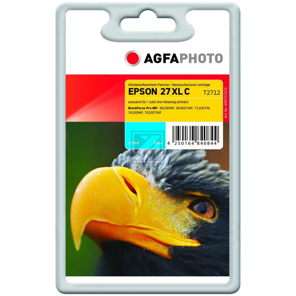Agfaphoto Tintenpatrone cyan HC (APET271CD) ersetzt T2712