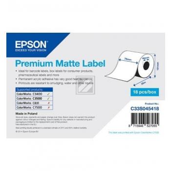 Epson Premium mattes Endlos-Etikett weiß 18 Stück (C33S045418)