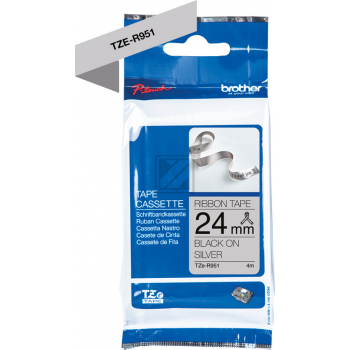 PTOUCH Band silber/schwarz TZE-R951 Tze Geräte 24mm